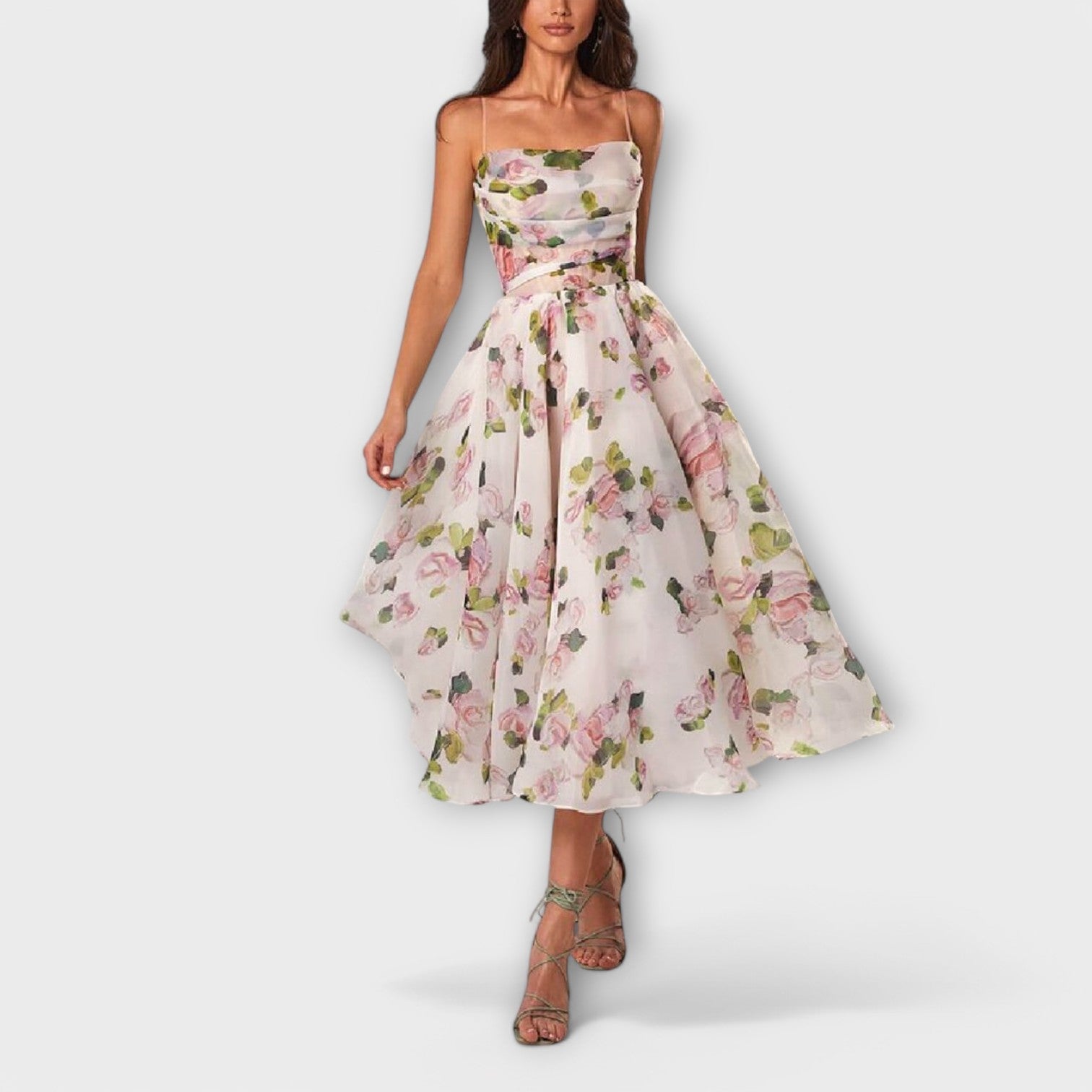Elin – Elegant chiffongmidiklänning