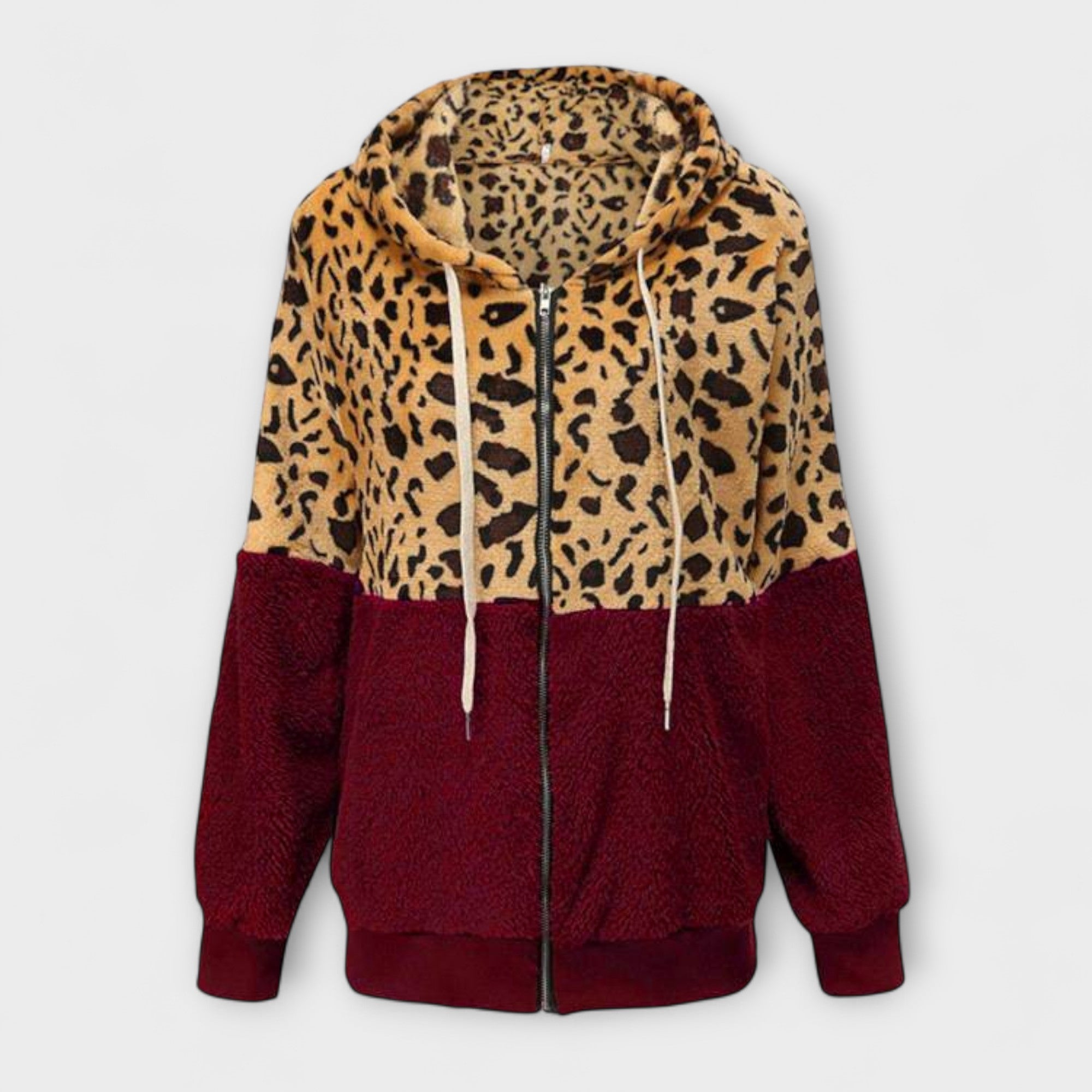 Lea – Fleecejacka med leopardmönster