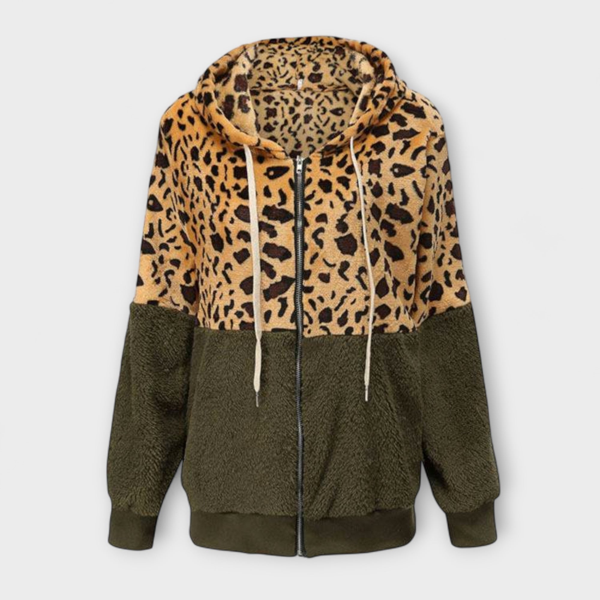 Lea – Fleecejacka med leopardmönster