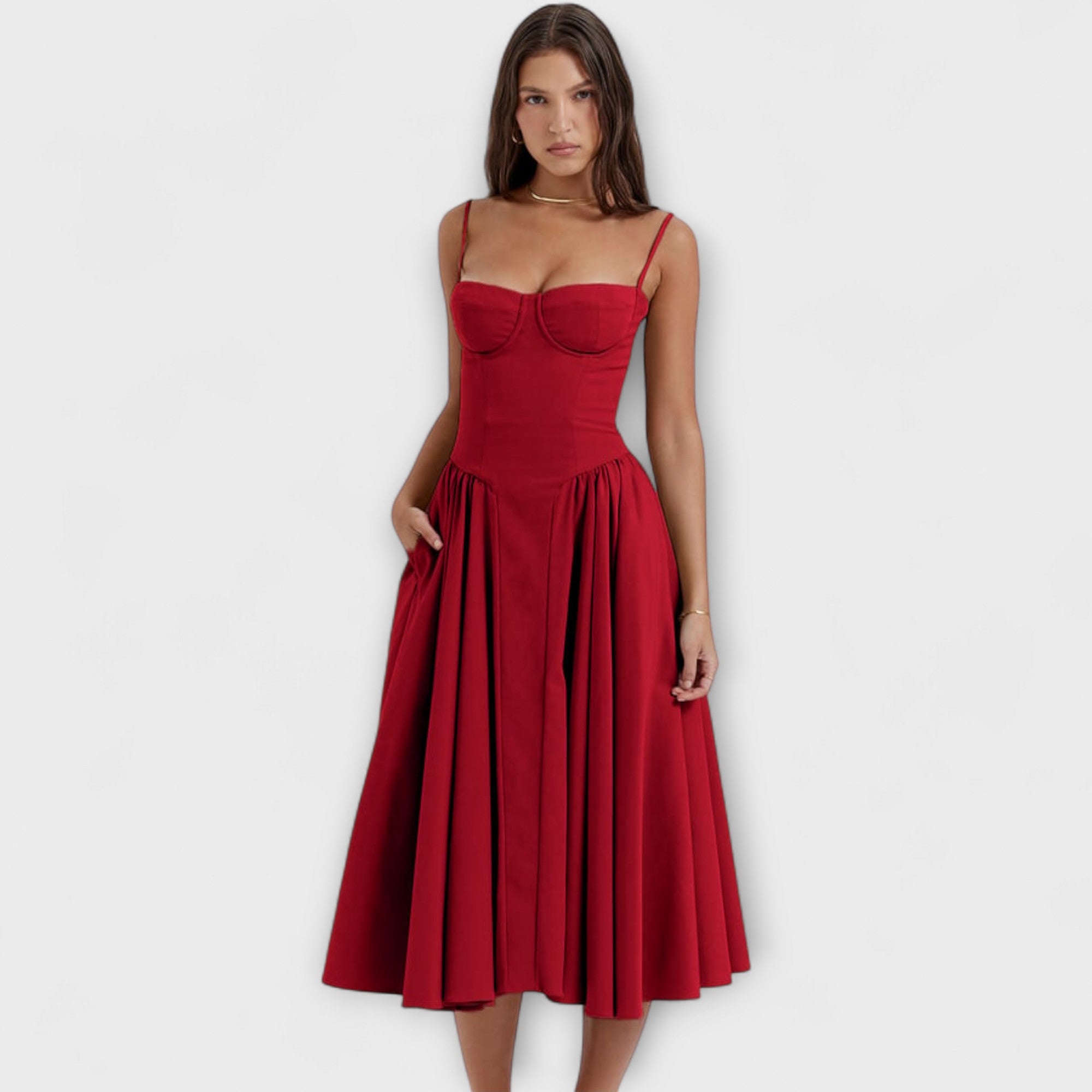 Rosalie – Elegant axelbandslös korsettklänning
