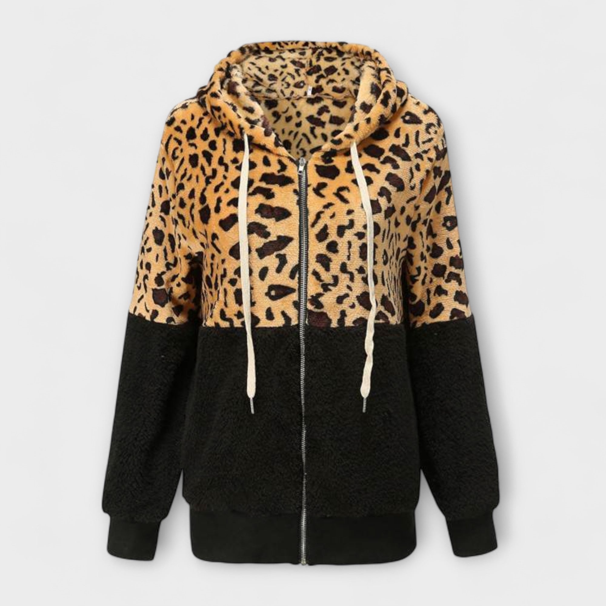 Lea – Fleecejacka med leopardmönster