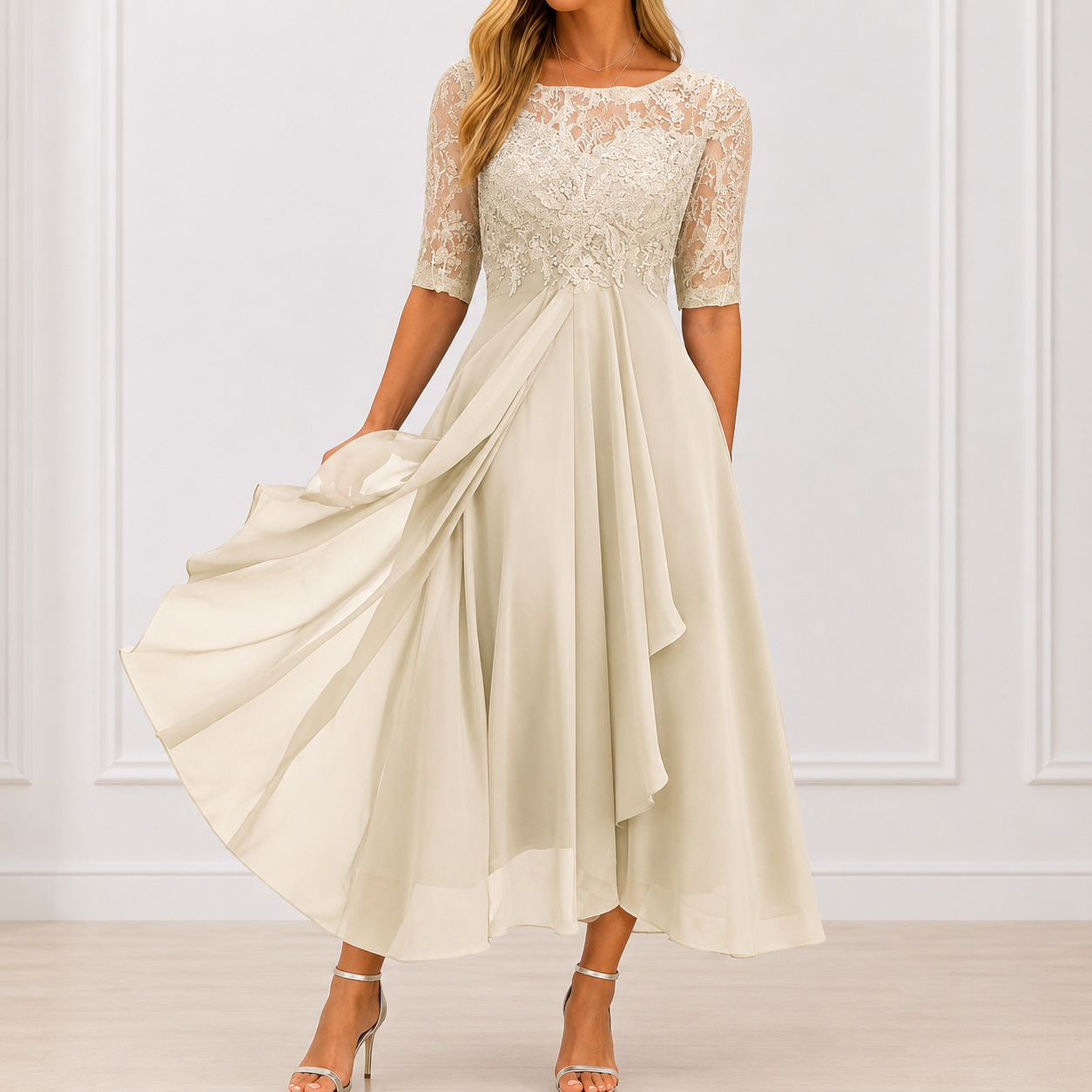 Moa – Elegant blommig klänning