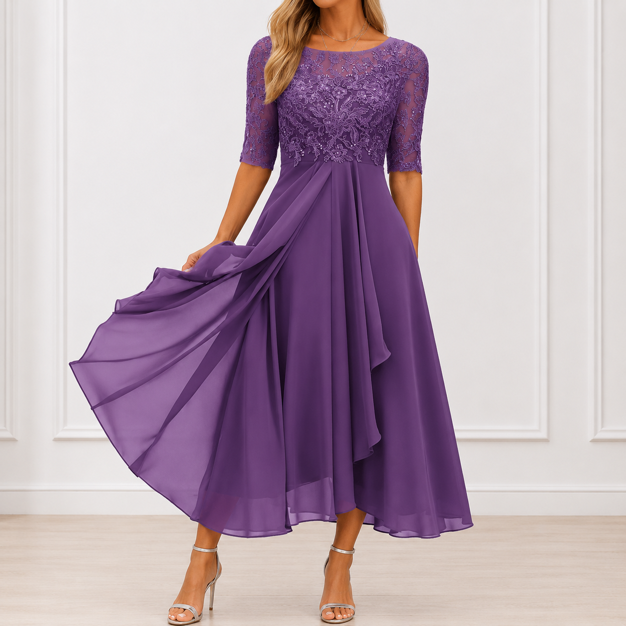 Moa – Elegant blommig klänning
