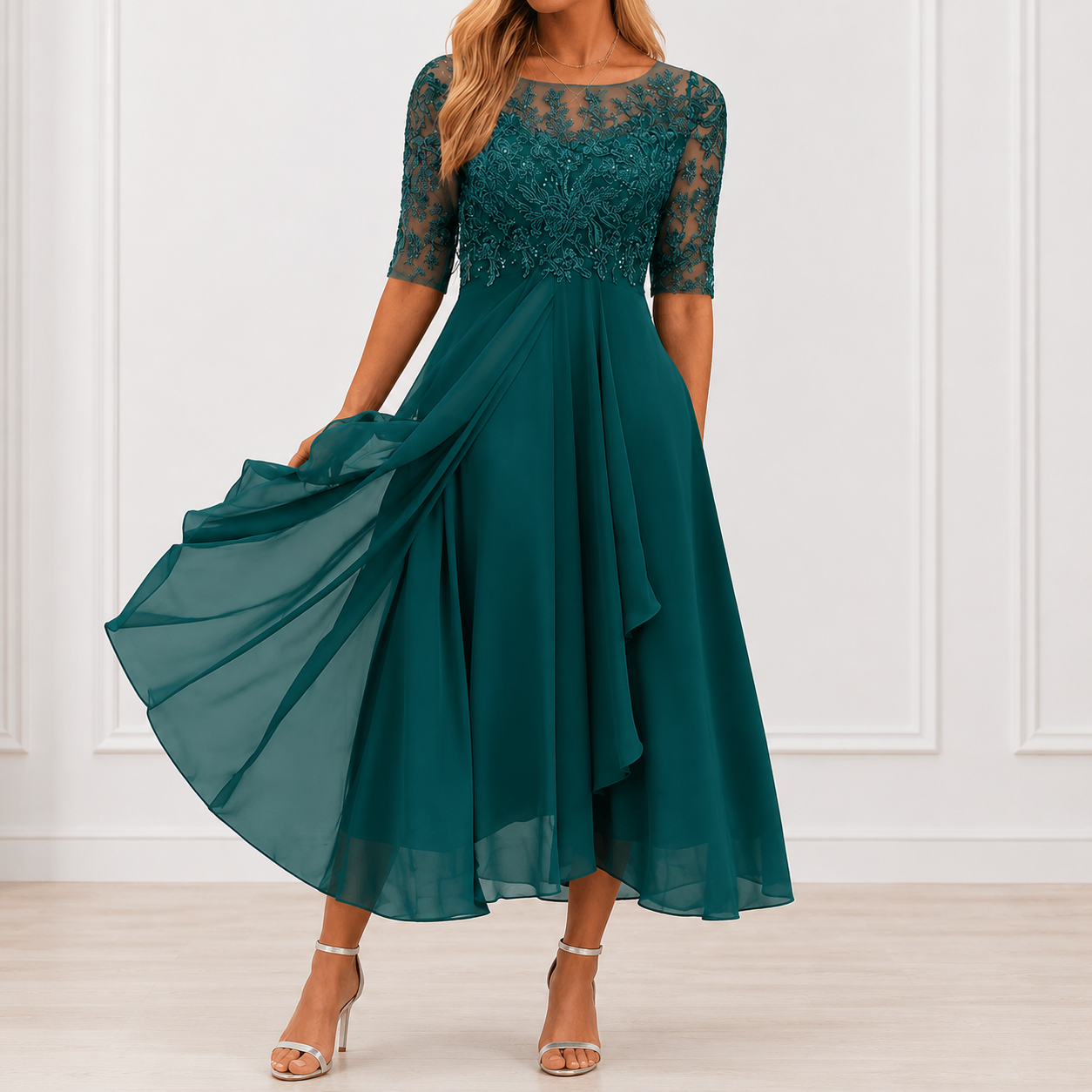 Moa – Elegant blommig klänning