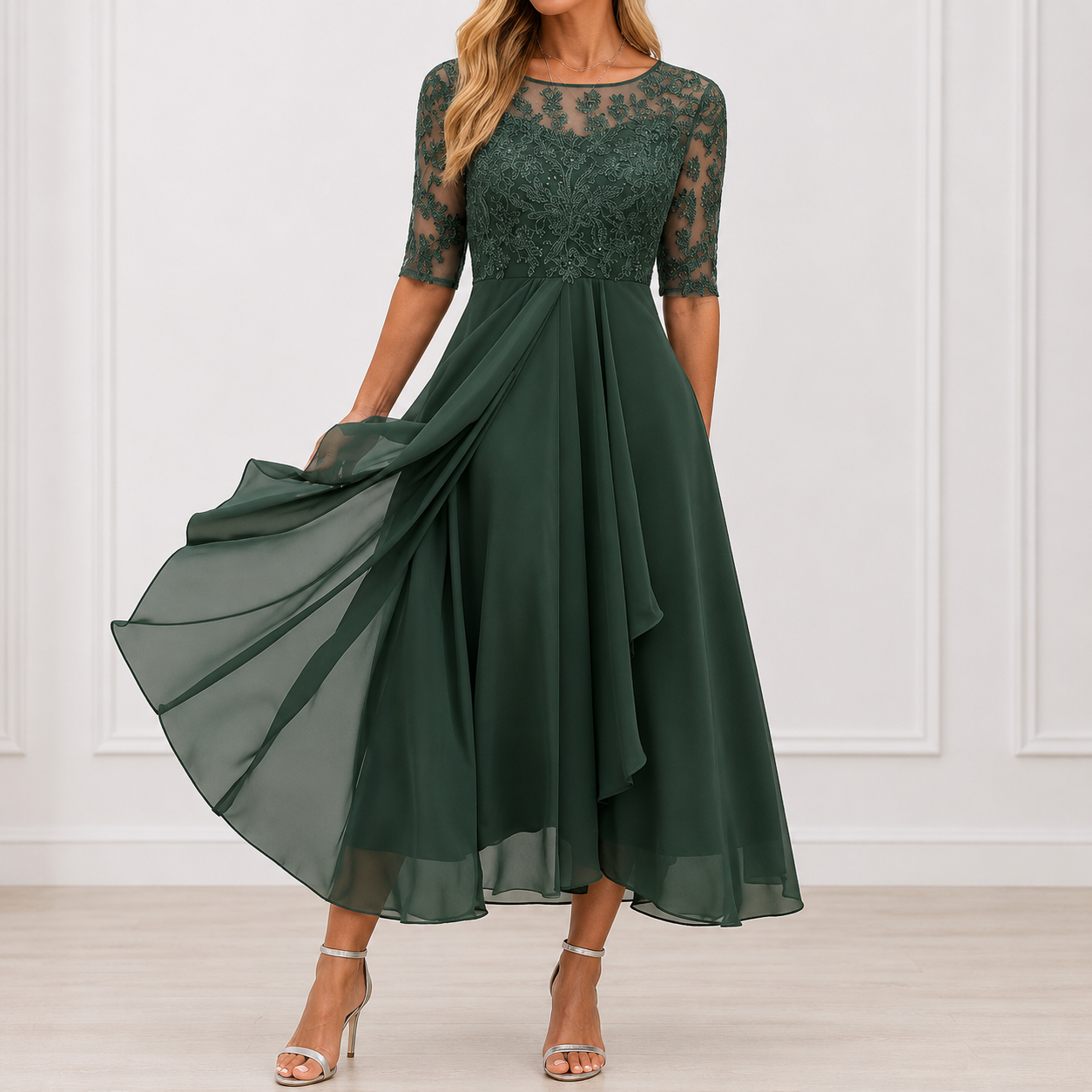 Moa – Elegant blommig klänning