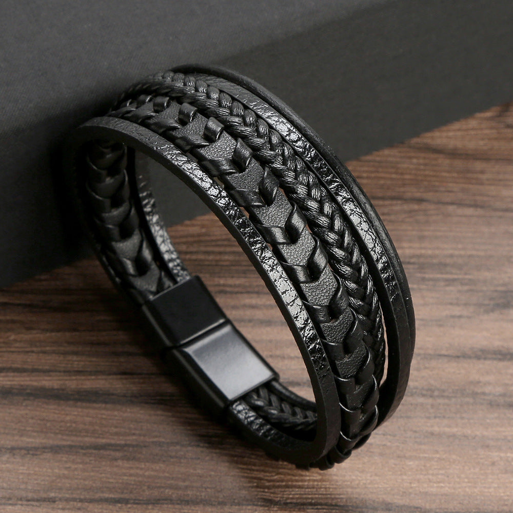 Bastien™ | Flätat läderarmband för herr
