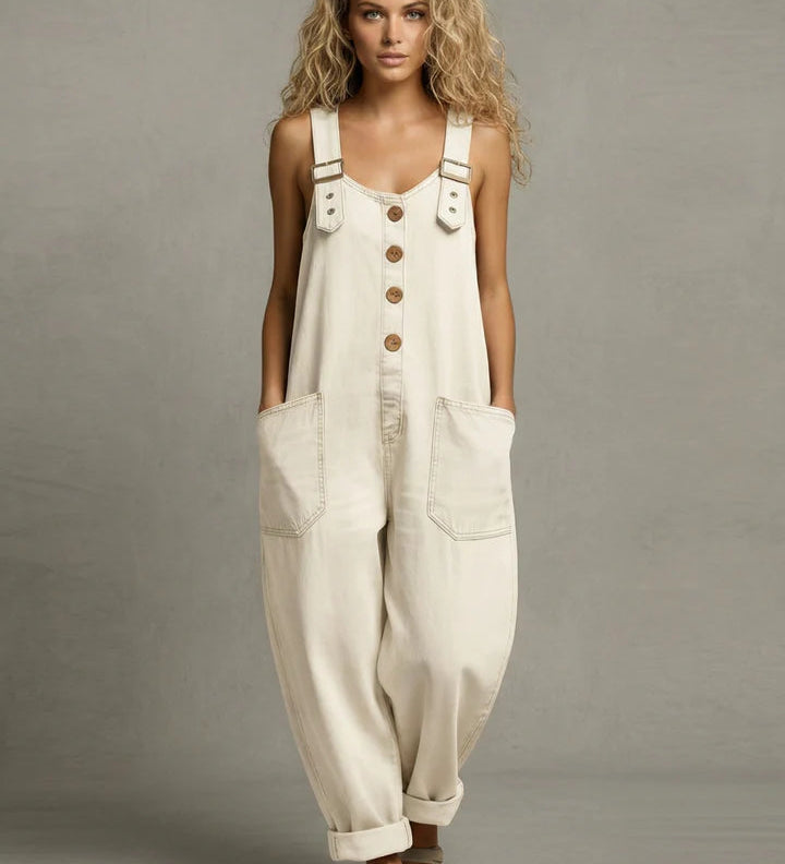 Selma – Stilig jeansoverall med fickor