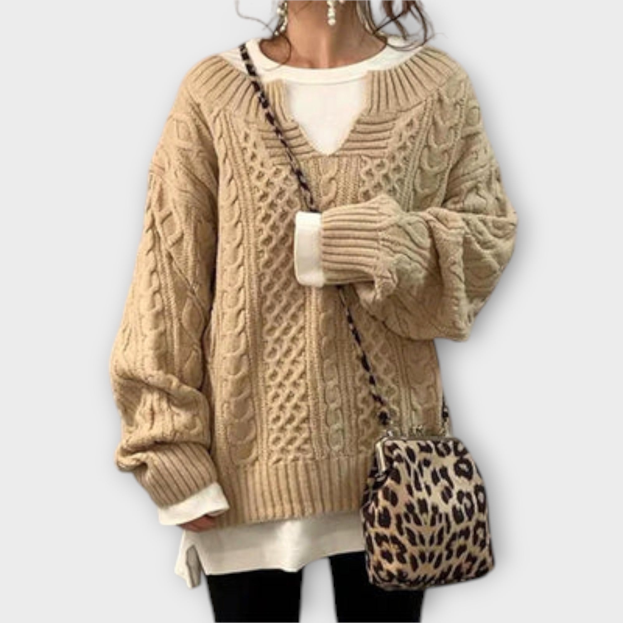 Lili – Oversize flätstickad ylletröja