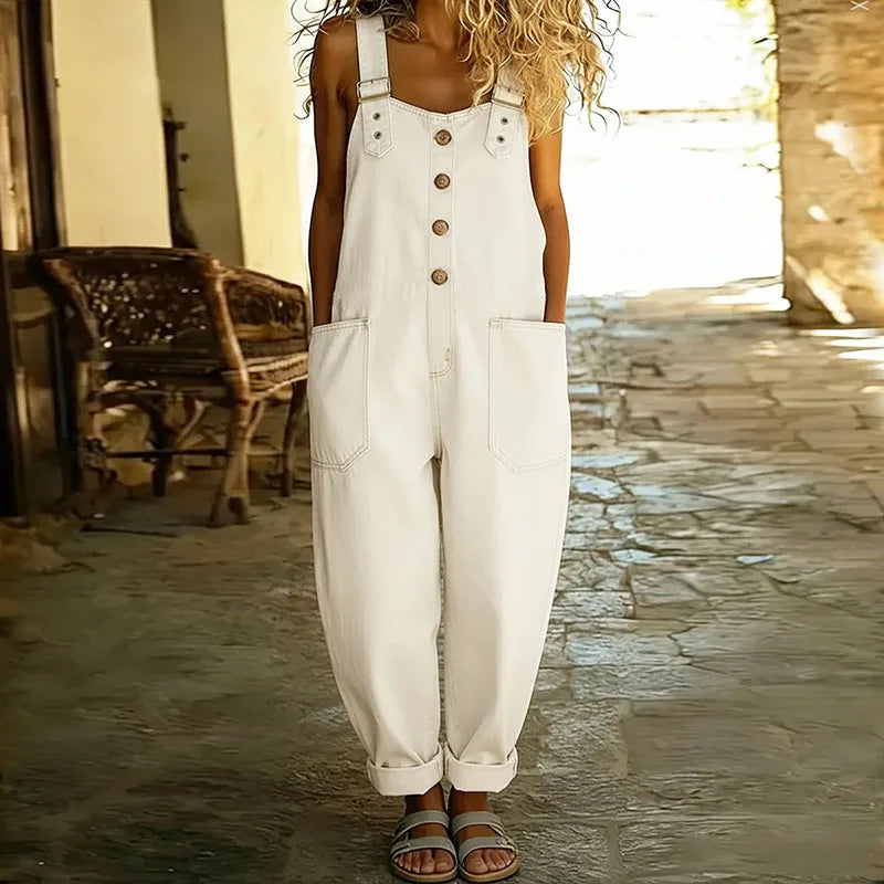 Mimmi – Vintageoverall i mjuk bomull med jeansmönster