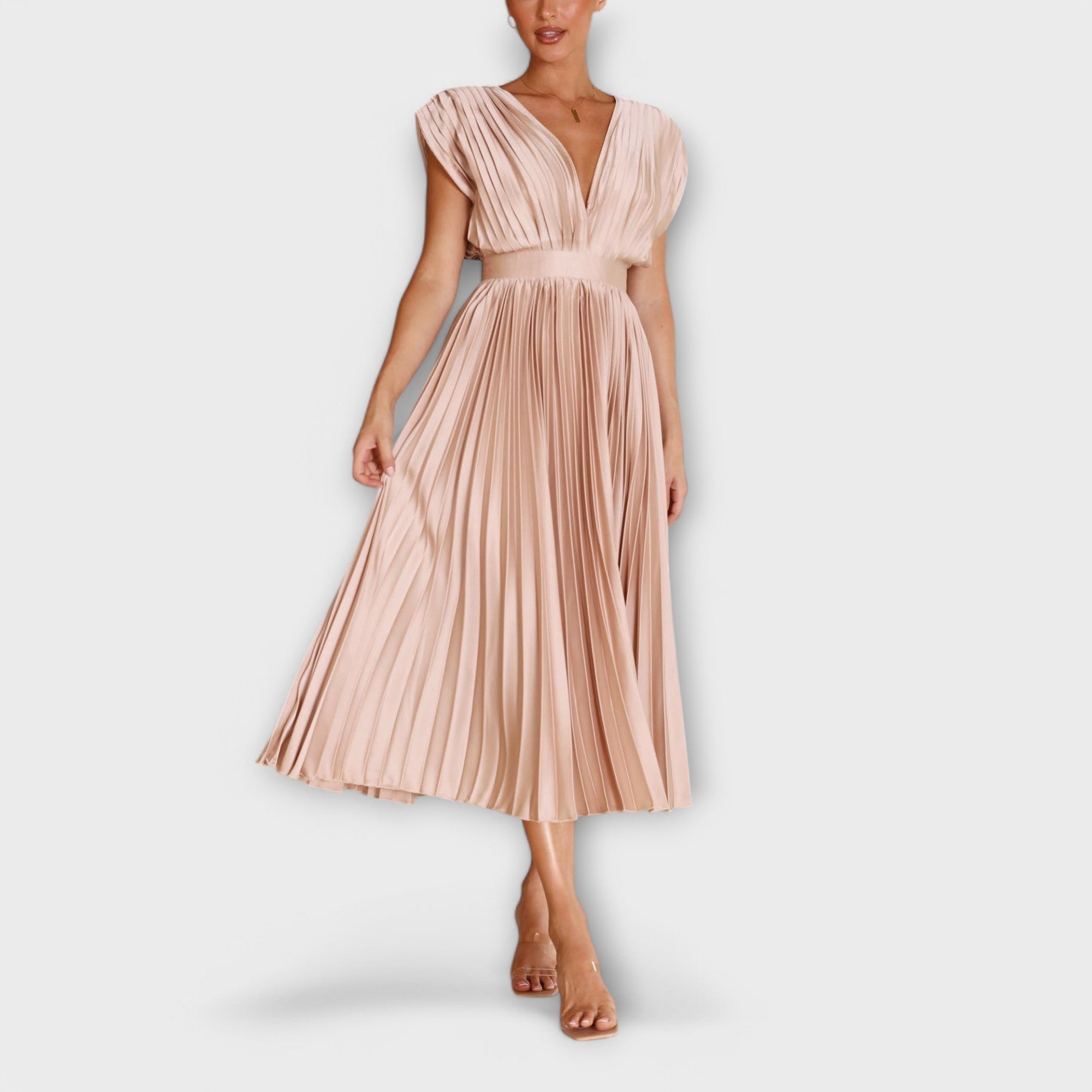 Maria – Elegant plisserad klänning