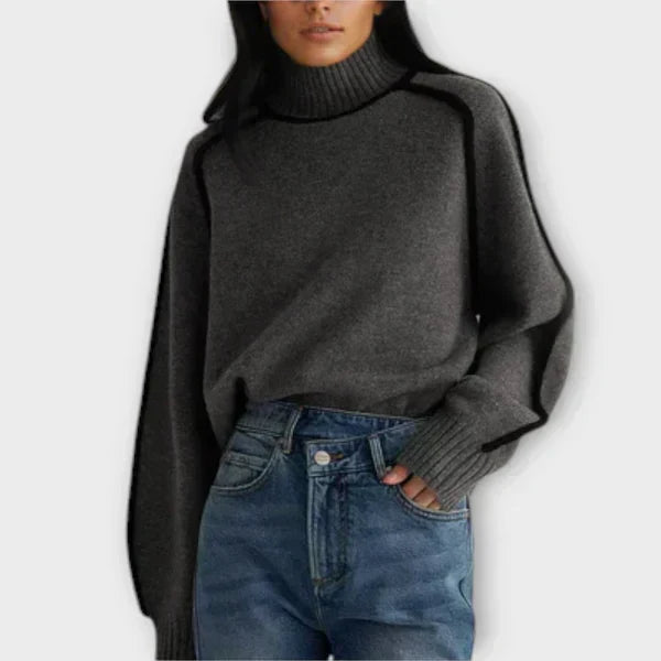 Emilia – Stilig och elegant tröja med hög halsringning