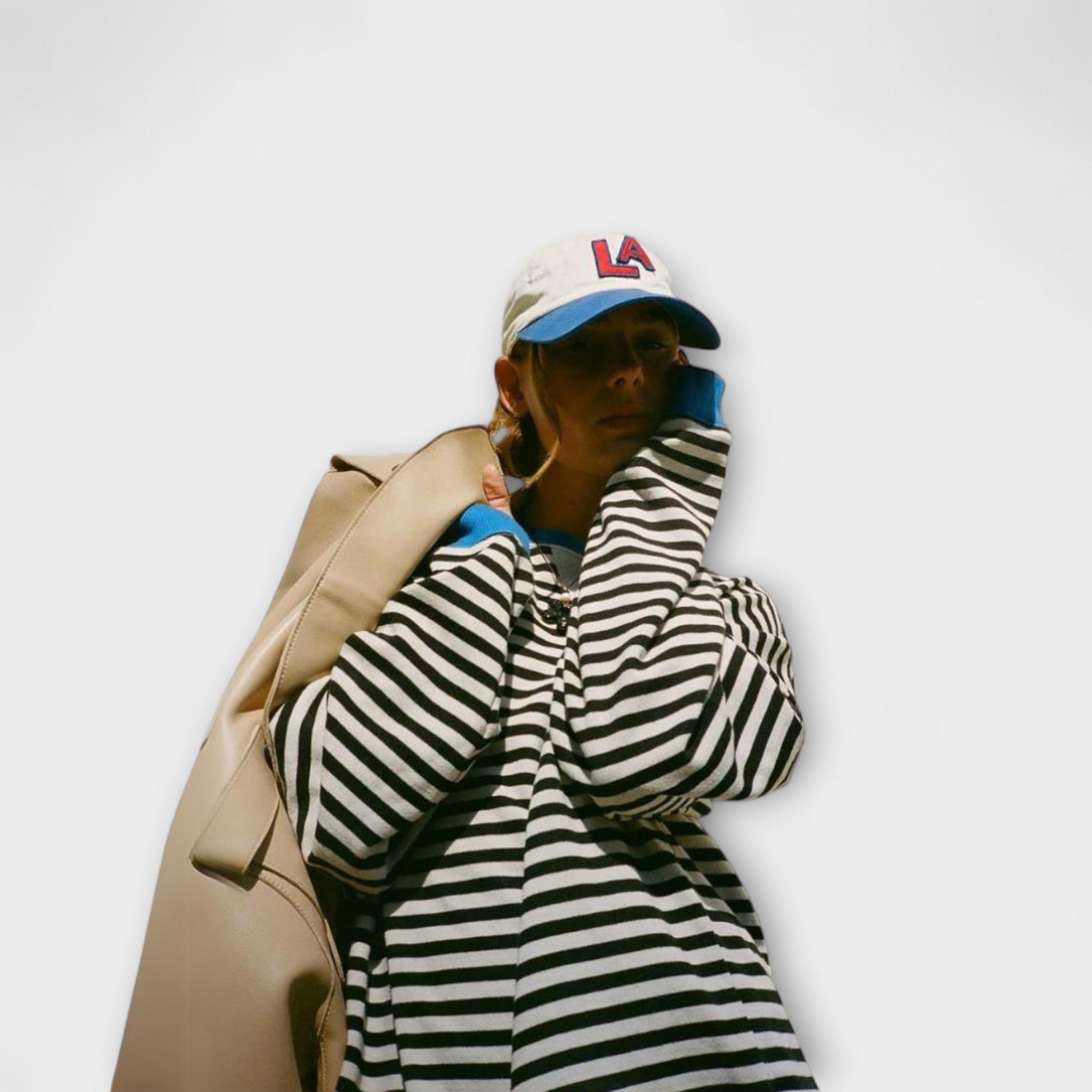 Mary – Randig oversize stickad kofta