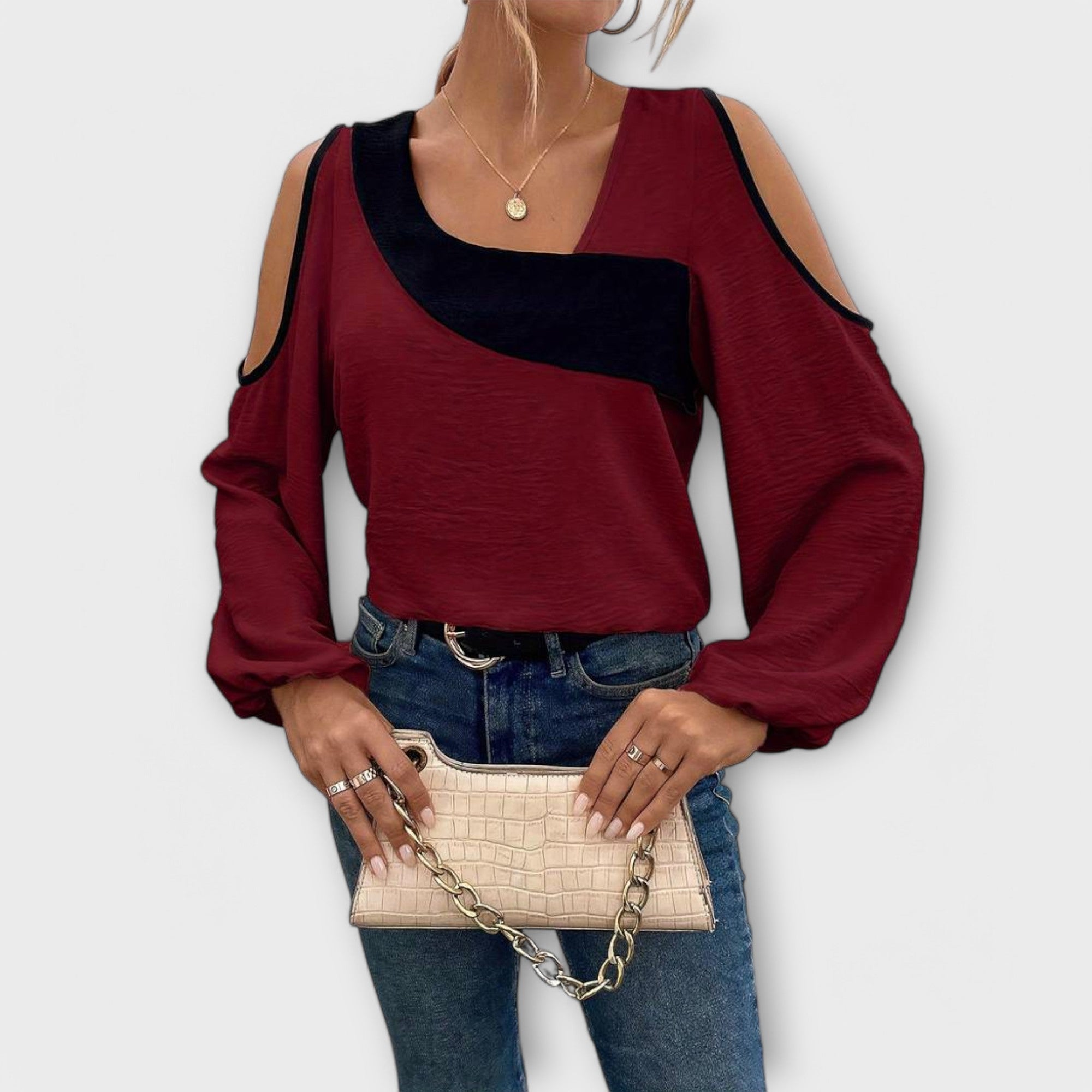 Scarlett – Dam-blus med fyrkantig halsringning