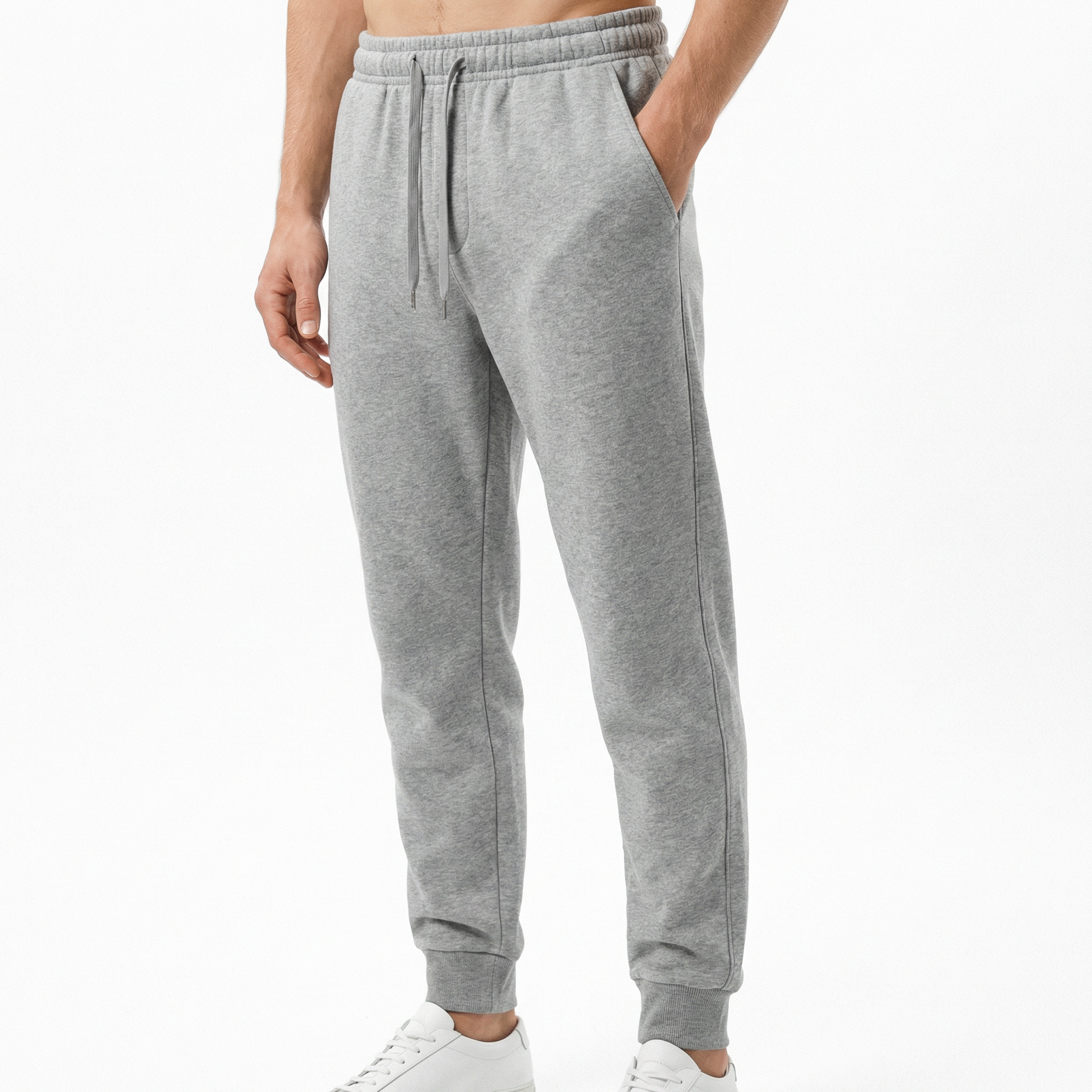 Högkvalitativa fleece-löparbyxor för herr