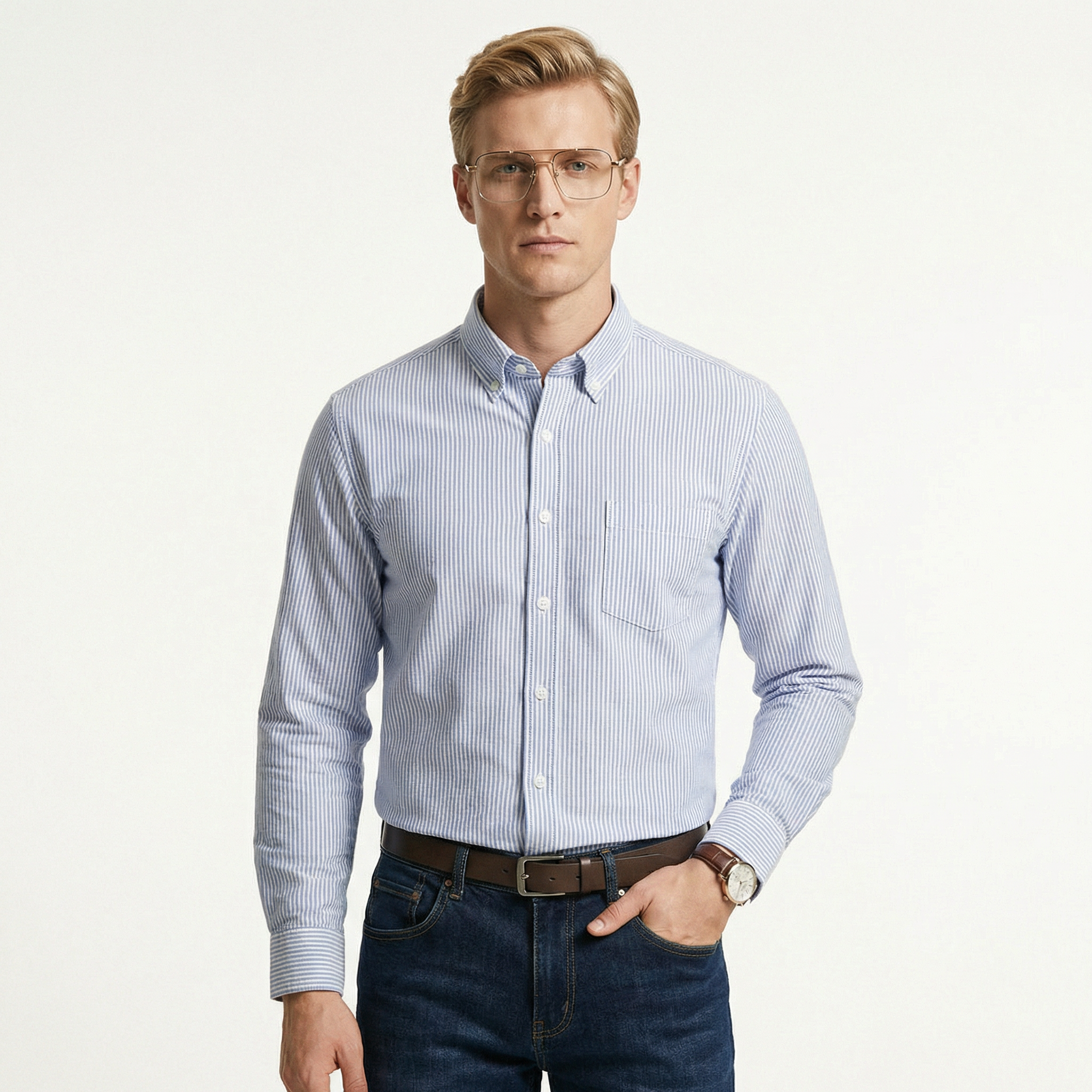 Gudmund – Randig skjorta i Monaco-stil