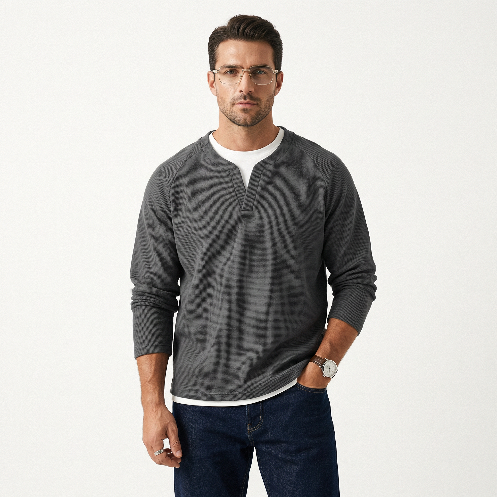Brogan – Långärmad, rymlig Henley-tröja