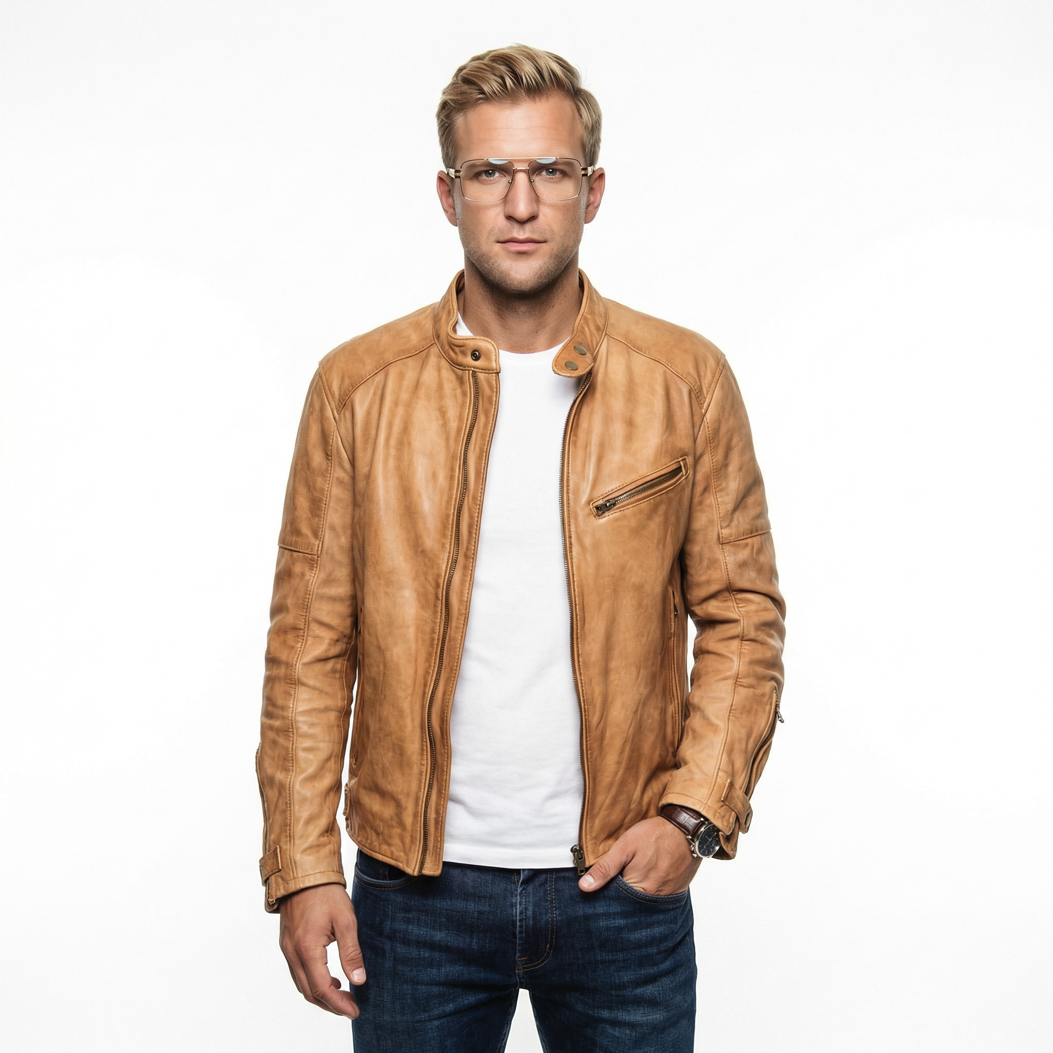 Alex | Läderjacka för herr
