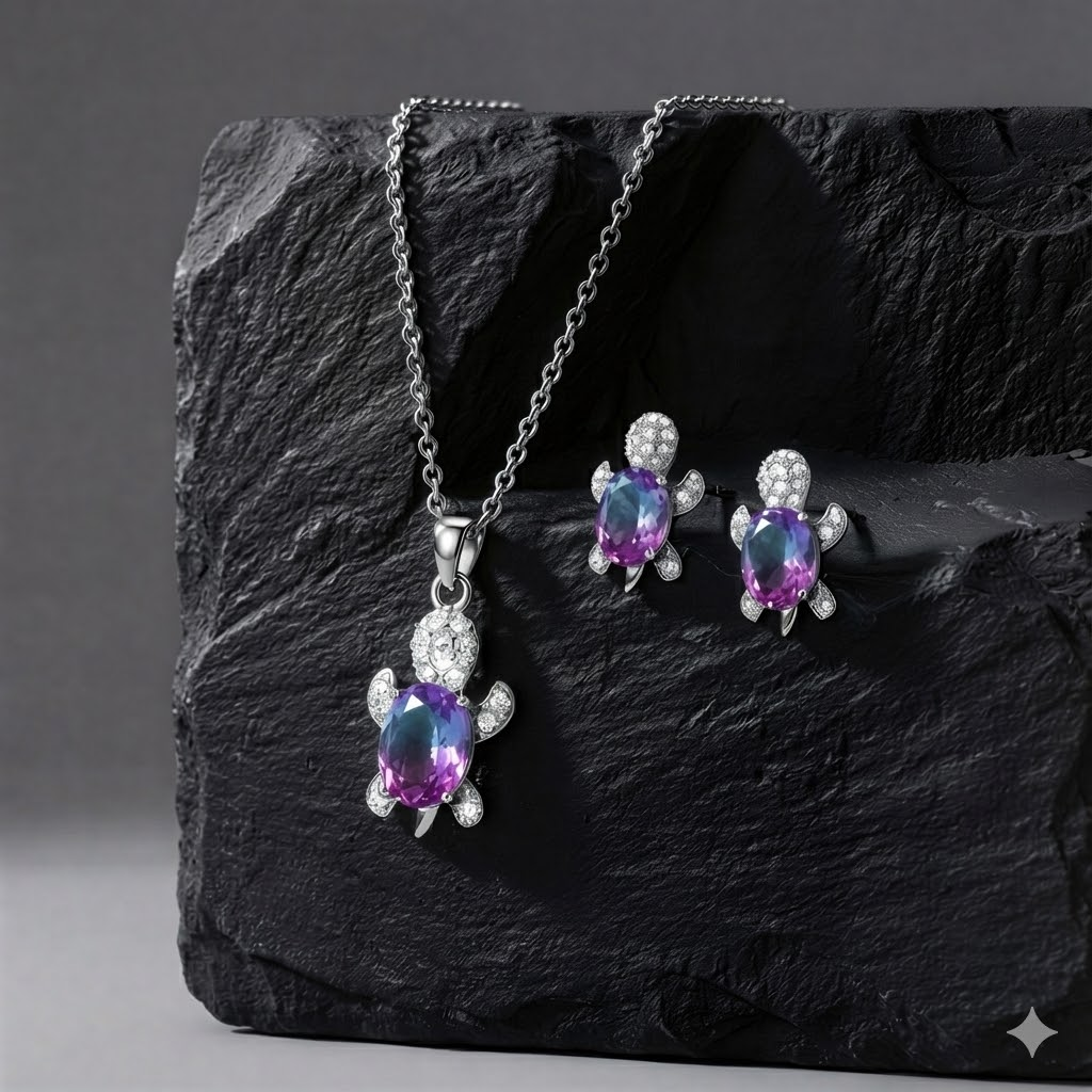 Örhängen Lyckans sköldpadda, inklusive gratis halsband | Begränsat erbjudande